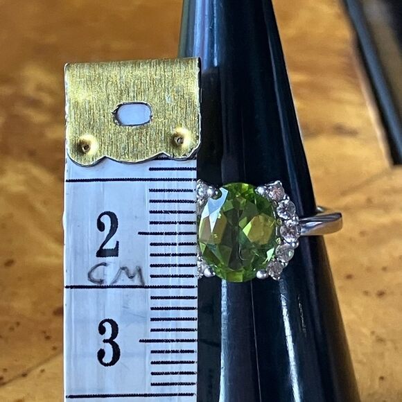 Natural Peridot Sterling Silver Ring Size 5.75 - Picture 8 of 9